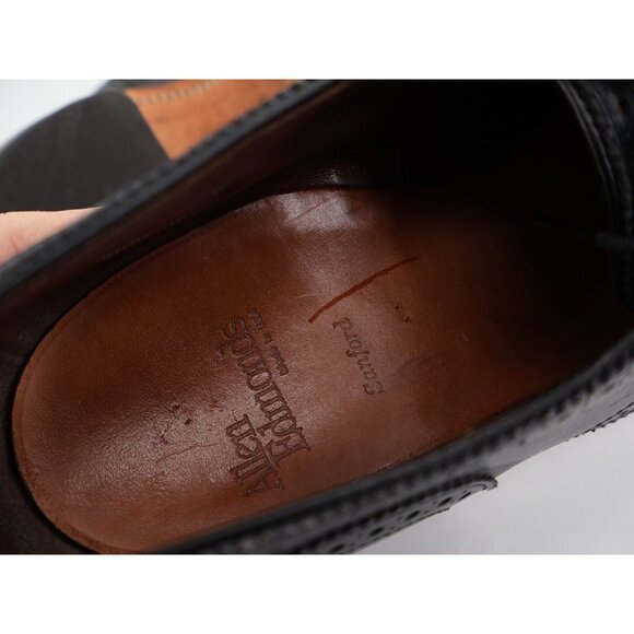 Allen Edmonds Men's Sanford Oxford Size 11.5 D Cap Toe Brogue Dress Shoe Black - Picture 9 of 11